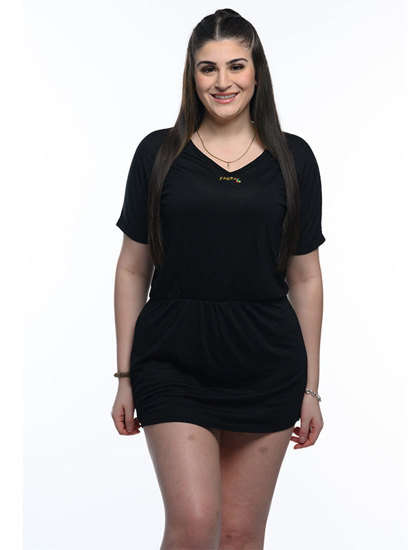 Splash vee front tee black